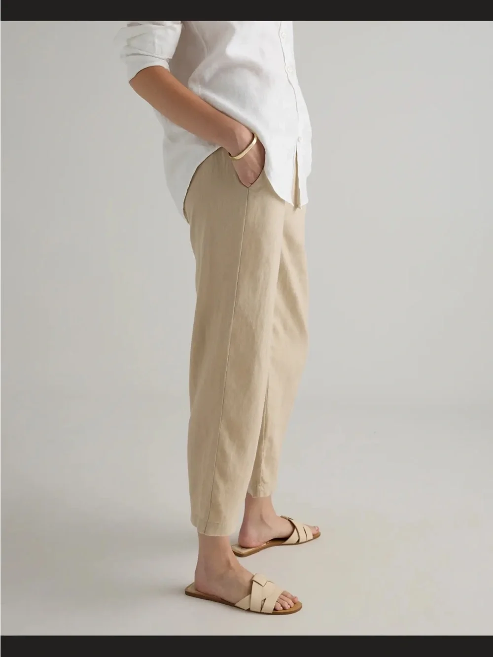 NWT Quince 100% European Linen Pants in Driftwood